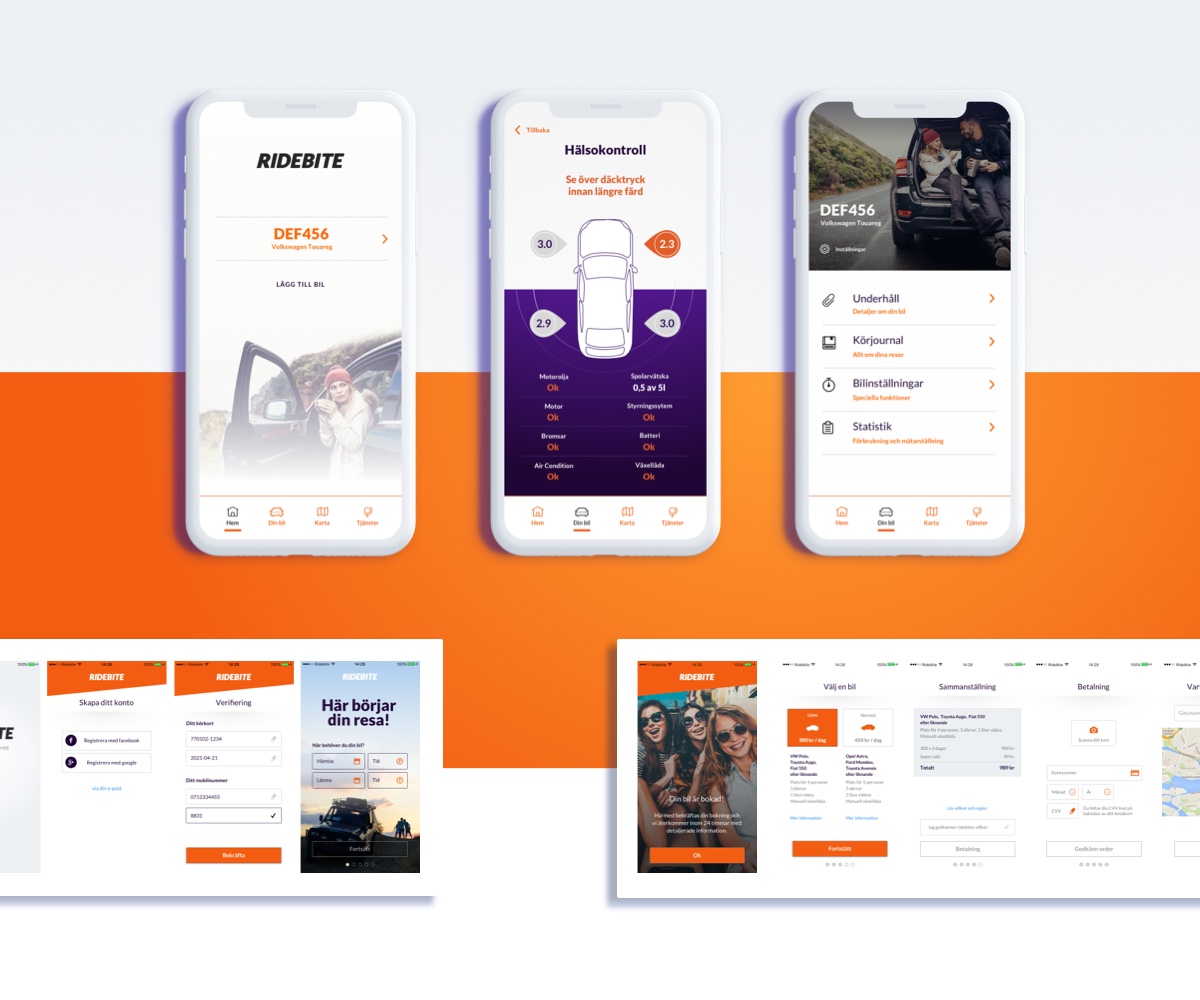 Ridebite app ui