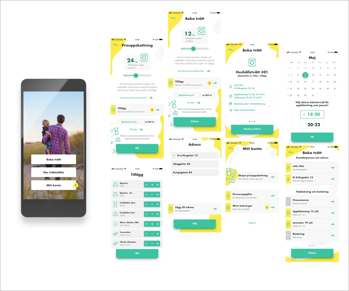 Tvattstallet app concept